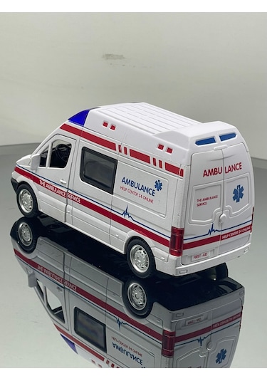 Sesli Işıklı Ambulans Metal Oyuncak Araba