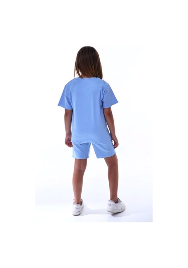 Ribana Beybi Overlok Detaylı Kuromi Nakışlı Alt-üst Takım Bebe Mavi