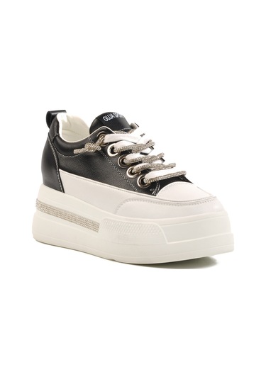 Siyah Yüksek Taban Kadın Sneaker 25y492 Z Siyah
