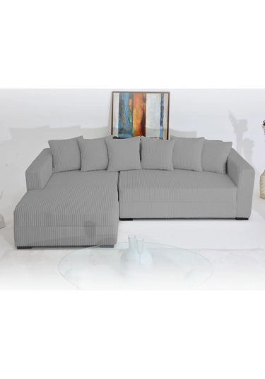 Yumi Köşe Takımı - Fitil Kumaş Gri