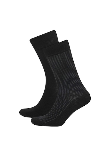 DeFacto Erkek Dikişsiz Ultra Soft 2'li Bambu Premium Uzun Çorap D3777AXNSBK26