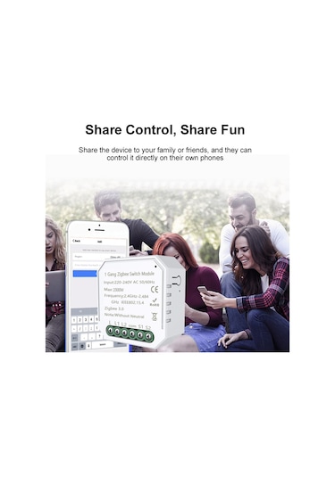 Lemestar Zigbee 3.0 Akıllı Anahtar Modülü, Uyumlu Tuya App, Google Home/alexa Ses Kontrolü, Zamanlama Ve Aile Paylaşımı Özellikleri, 2 Adet 220-240v