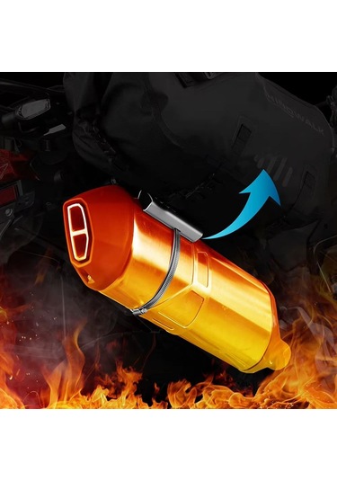 Rhinowalk Mtr004 Motosiklet Egzoz Borusu Haşlanma Önleyici Koruma Gri