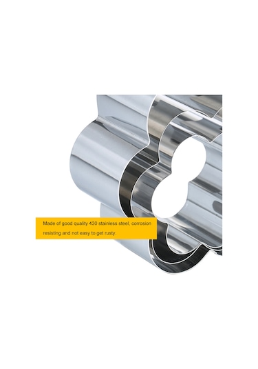 Xindoker 430 Paslanmaz Çelik 3'lü Kalıp Seti: Çiçek/yuvarlak/kare Şekilleri, Kurabiye-çikolata-frambuaz Hamuru Yapımı, Gofret Ve Omlet Şekillendirici Diğer