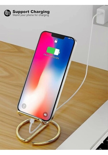 Mobil Telefon Standı, Masa İçin Telefon Standı, Ofis Taşınabilir Sevimli Mobil Telefon Tutucu, Tüm Cep Telefonlarıyla Uyumlu Altın