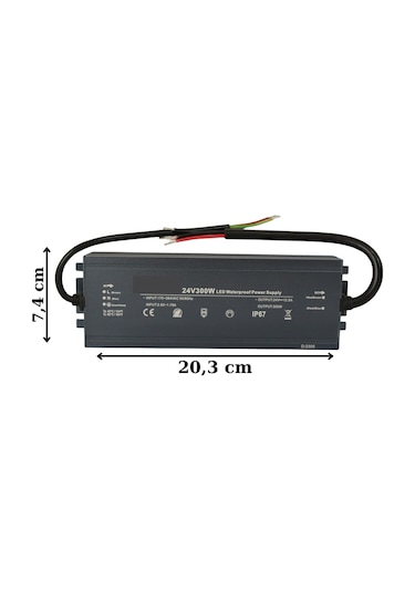 HazarLed 24 Volt 12,5 Amper Ip67 Su Geçirmez Dış Cephe Led Adaptör 300 Watt
