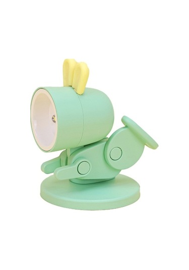 Metabagua Led Gece Işıkları Karikatür Hayvan Katlanır Masa Lambası Sevimli Evcil Hayvan Şeklinde Göz Koruma Lambası, Yeşil Pqoh0y Beyaz