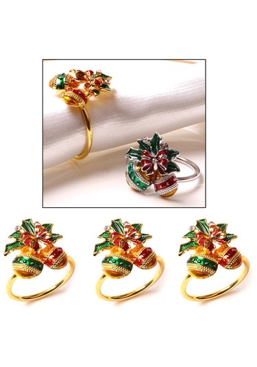 Suntek Ev Restoran Için 6 Adet Yılbaşı Peçete Toka Tutacağı Çok Renkli