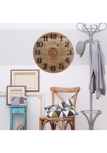 Palet Dekoratif Ahşap Duvar Saati 50 Cm - Madamvila