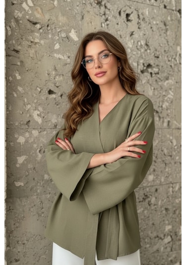Kadın Kuşaklı Kimono 1177 Haki