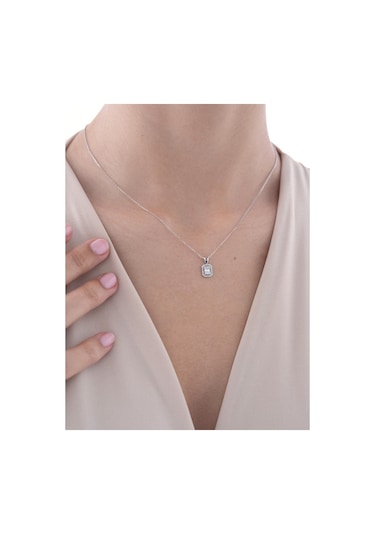 Nochediamond 0,15 Karat Baget Pırlanta Kolye-612