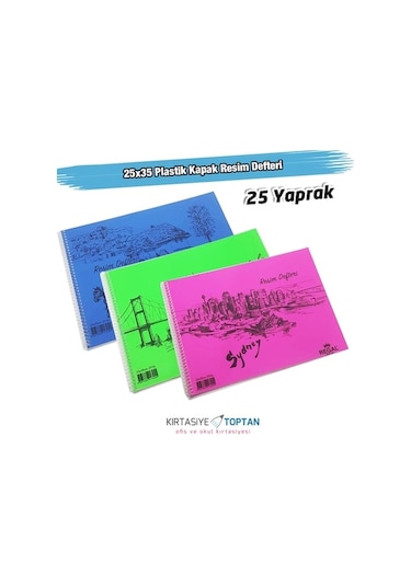 Single Color Plastik Kapak Resim Defteri 25 35