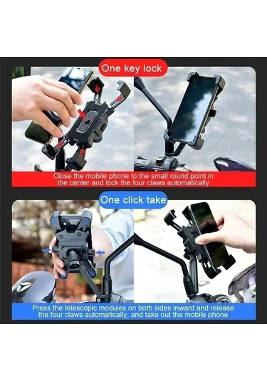 Liangmei Motosiklet Bisiklet Telefon Montajı 360 Dağ