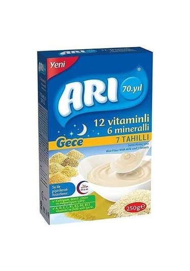Arı Mama Gece 7 Tahıllı Sütlü Pirinç Unu 250 Gr x 12li Paket