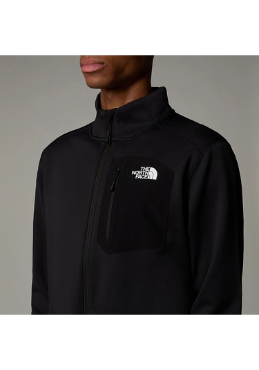 Siyah The North Face Erkek Fermuarlı Polarlı Outdoor Sweatshirt Crest Fz Nf0a897cjk31 Siyah