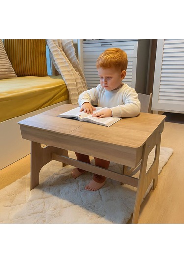 Mdf Çocuk Aktivite Masası Açılabilir Kapaklı 1 Masa + 1 Sandalye