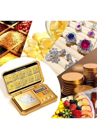 Fastbuy Altın P1834 Yüksek Hassasiyetli 200g 0.01g Mini Dijital Cep Tartısı Mutfak Takı Ölçümü Altın