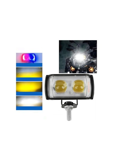 Motosiklet Led Spot Harici Mini Lens Yüksek Parlaklık Flaş Far Sürüş Sis Lambaları 2 Lens