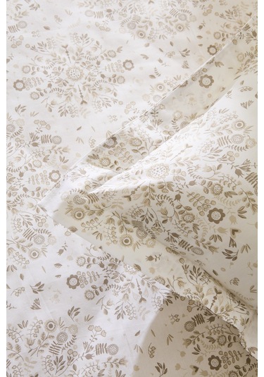 Kaşmir Home Grasy %100 Pamuk Çift Kişilik Nevresim Takımı Bej Bej