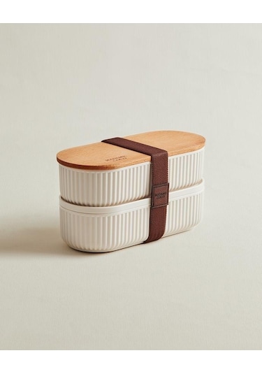 Madame Coco Magou Ahşap Kapaklı Saklama Kabı 500 ML 2'li