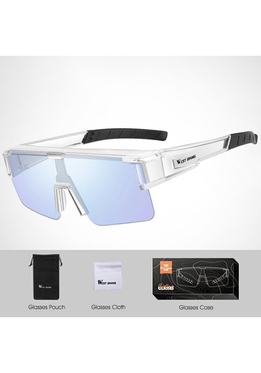 West Bıkıng Yp0703150 Erkekler Kadınlar İçin Polarize Spor Güneş Gözlüğü Pc Çerçeveli Bisiklet Güneş Gözlüğü - Şeffaf