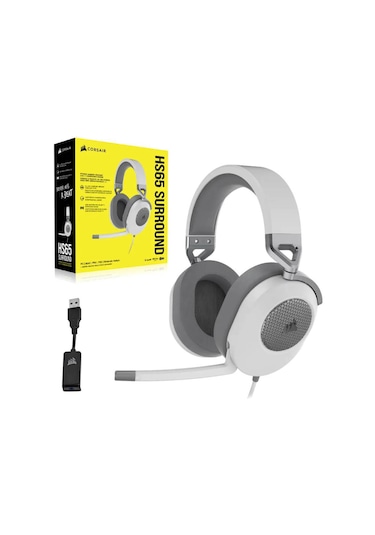 Corsaır HS65 7.1 Surround Beyaz Kablolu Kulaküstü Oyuncu Kulaklığı
