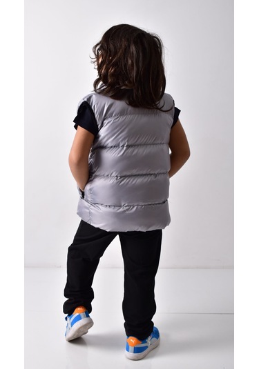 Banada Moda Erkek Çocuk Mat Gri Şişme Yelek Gri