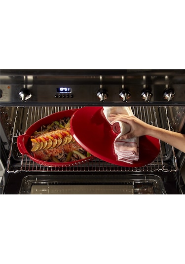 Emile Henry Balık/buğlama/fırın Kabı Oval 2.2 L Kırmızı/burgundy -348443 - Kırmızı/burgundy Kırmızı