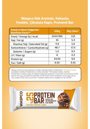 Waspco Bitter Çikolata Kaplı Protein Bar Tanışma Paketi 3 Çeşit
