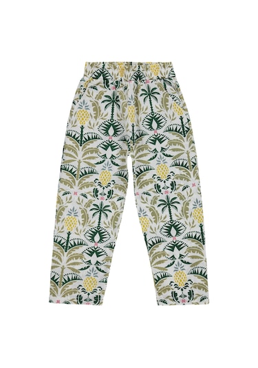 Civil Girls Ananas Desenli 6-9 Yaş Pantolon - Ekru