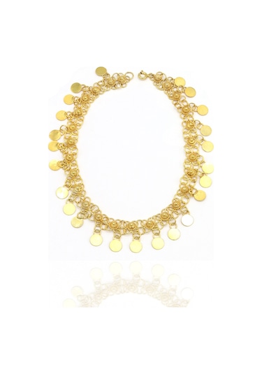 Midyat Nurtaş Gümüş Pullu Sallantılı Altın Kaplama Kişniş Telkari Gümüş Halhal Altın