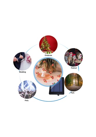 Shineyee Noel Asağı Şekilli 3m 30 Led Işık Zinciri, Sürekli Ve Parıltı Modu, Dışarı/içeri Dekorasyon, 3xaa Pil Pil Dahil Değil