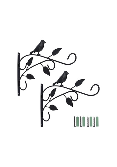 2'li Paket Duvara Monte Bitki Kancaları, Asılı Sepet Braketleri, İç Mekan Fenerleri, Dış Mekan Kuş Yemlikleri Ve Rüzgar Çanı Dekorasyonu İçin 12 İnç Demir Asılı Saksı Diğer