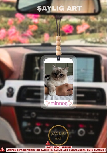 Kişiye Özel Fotoğraflı Minik Dostunuz Araç Dikiz Ayna Süsü Sevgiliye Hediyelik Aksesuar