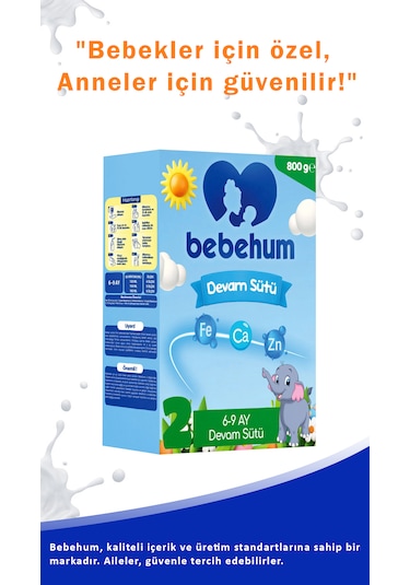 Bebehum 2 Bebek Sütü 800 Gr 6-12 Ay