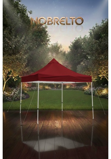 Nobrelto 3x3 Metre Ekstra Güçlendirilmiş Profil Çardak - 1.2mm Et Kırmızı