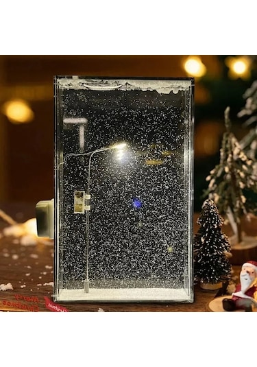 Moveevo Kendin Yap Kar Manzaralı Dekoratif Gece Lambası - Romantik Ve Sanatsal Işık Çok Renkli