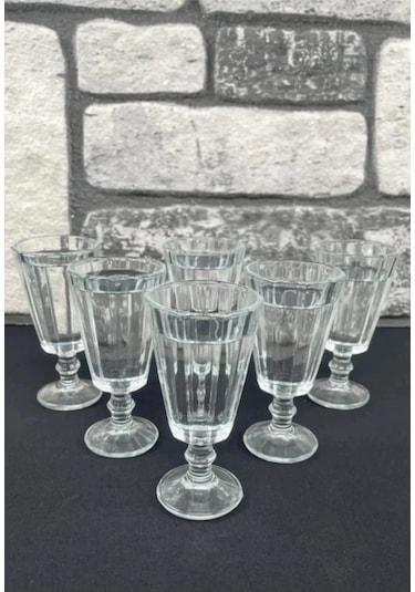 Çeyizci Çarşı 6 Lı Kahve Yanı Su Bardağı Seti Flüt Bardak Modeli 80 Ml Beyaz