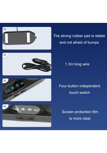F623u 12v/24v Araç Elektrikli Salınımlı Kafa Dönebilen Çift Kafalı Fan Deluxe