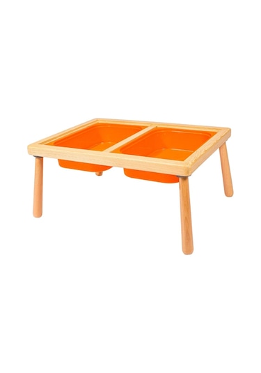 Wood&Joy Ahşap Mini Duyusal Oyun Masası Sarı