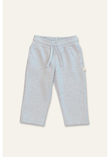 Erkek Bebek Cepli Örme Pantolon - Gri Gri