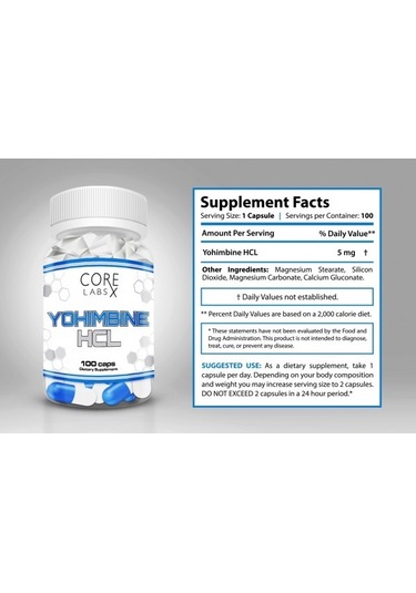 Core Labs Yohimbine Fat Burner 5 Mg 100 Caps