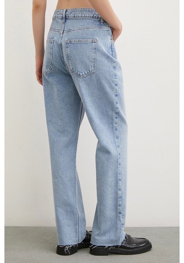 Never More Kesik Paça Yüksek Bel Jean Buz Mavisi Buz Mavisi Buz Mavi
