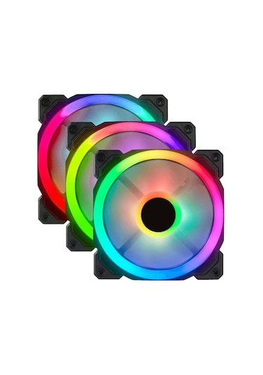 Gameforce 7R Pro Seri 3'Lüset Rainbow Işıklı Sessiz 120Mm 12 .