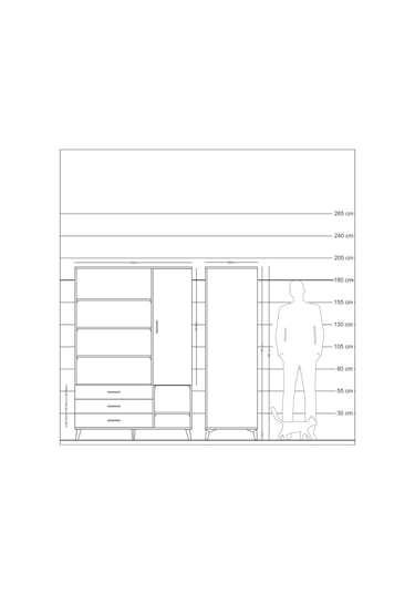 Kronos Dolap 9 Raflı 3 Çekmeceli Tek Kapaklı 132x59x195 Aytaşı-antrasit/çam Antrasıt/atlas Çam