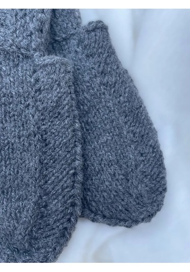 Tamam Örgü Yünlü Bot Çorapları 253597941 Koyu Gri