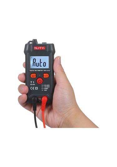 Njty Avuç İçi Boyutunda Lcd Otomatik Siyah Dijital Multimetre