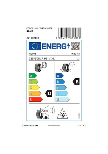 Momo 225/50 R17 98V XL North Pole W-20 Kış Lastiği 2025