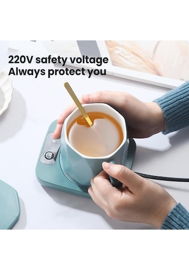 Novahub Yeşil 220v Kupa Isıtıcı, Kahve-fincan-süt Çay Su Isıtıcı, Ev Fincan Isıtıcı, 55 C Sabit Sıcaklık, Usb Bardak Isıtıcı, Eu Model Yeşil