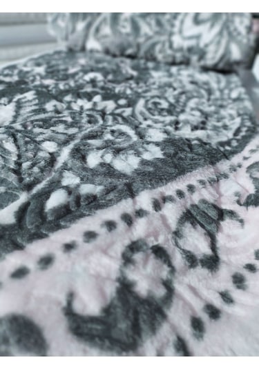 Aksu Tek Kişilik Vizon Battaniye Antibakteriyel Gri